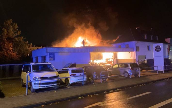 Der Brand bei Eintreffen der Feuerwehr