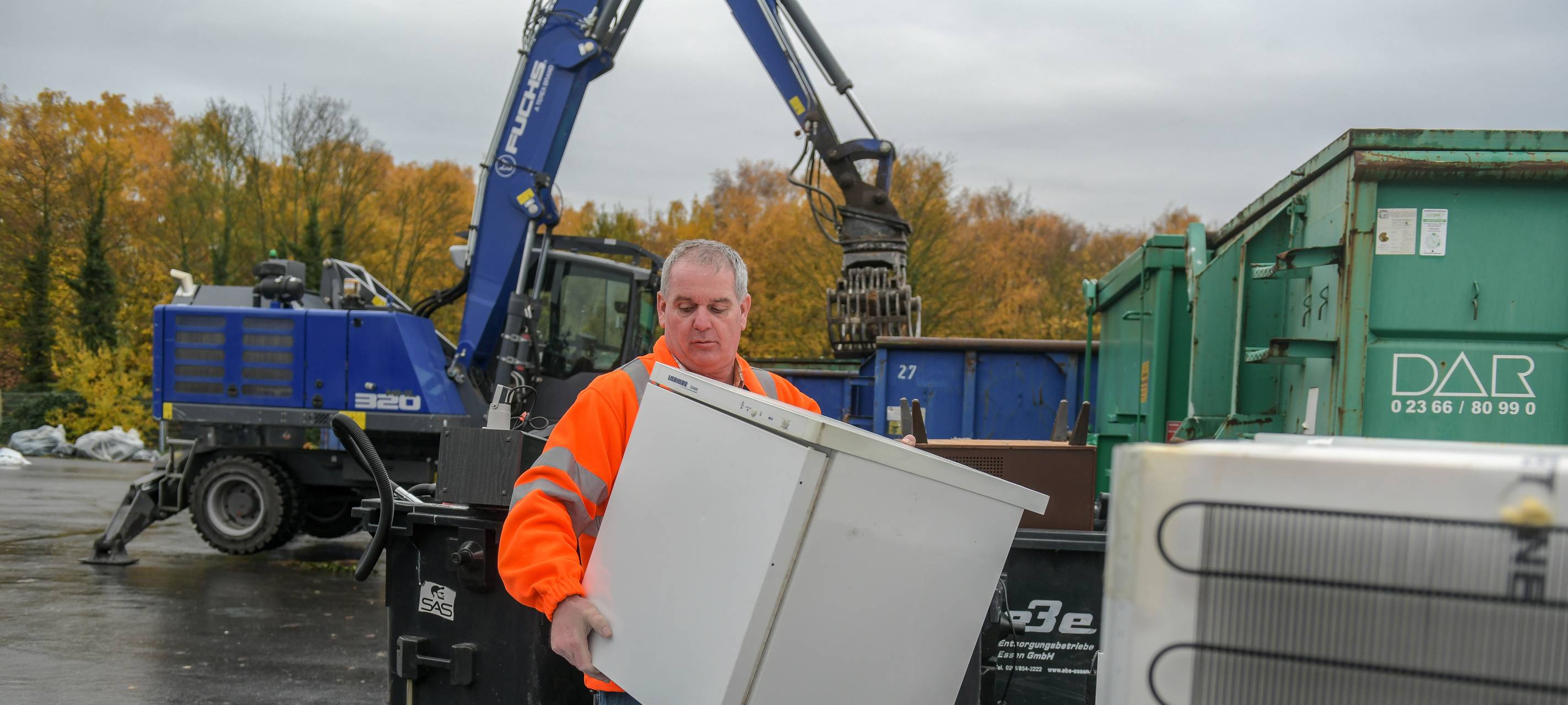 Ein Recyclinghof in Essen hat Security eingestellt.