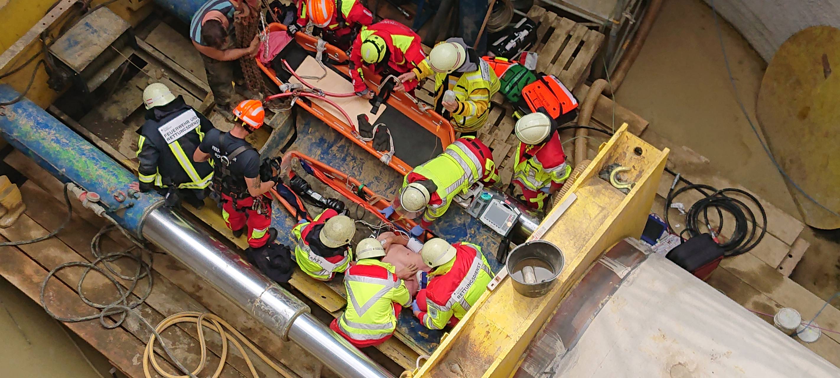 Rettung aus Baugrube