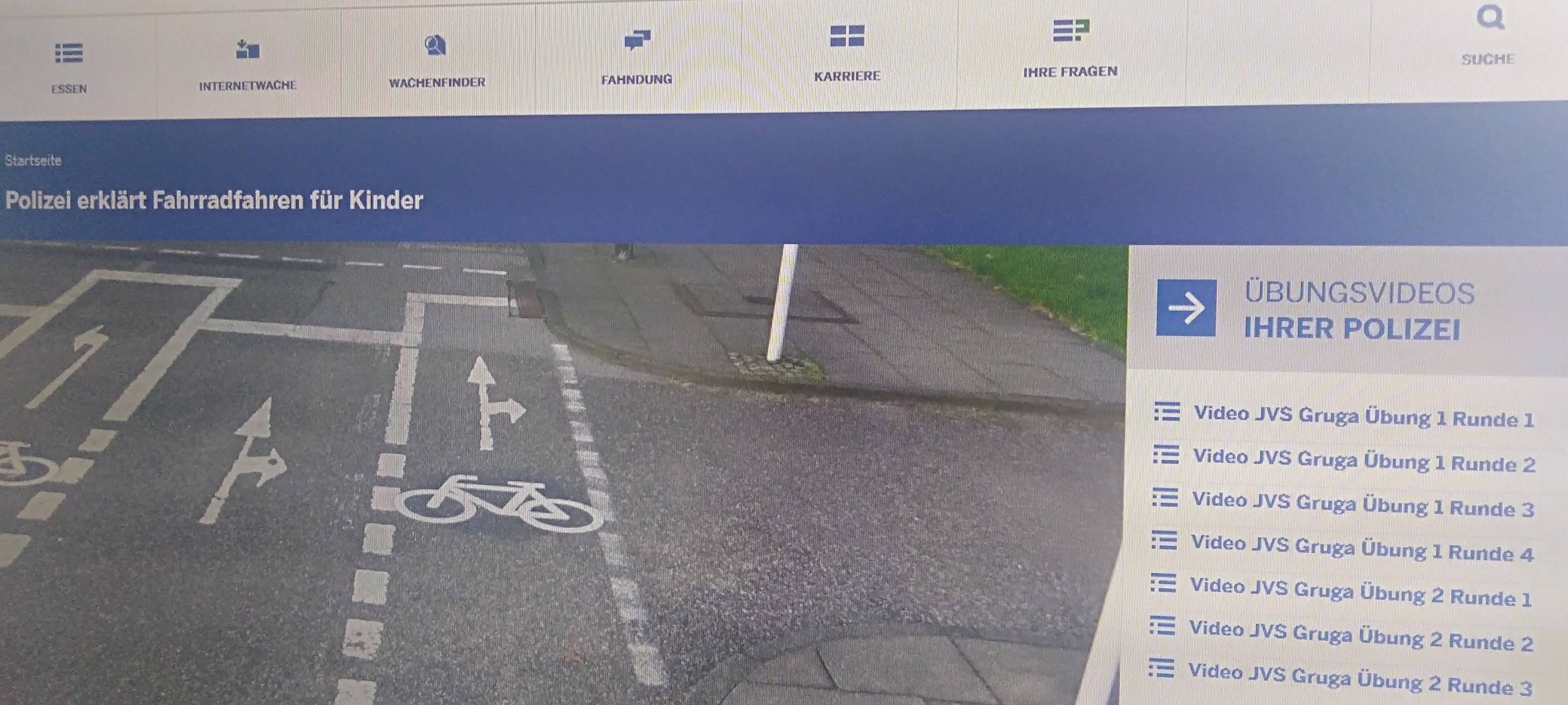 Polizei dreht Lernvideos zum Radfahren