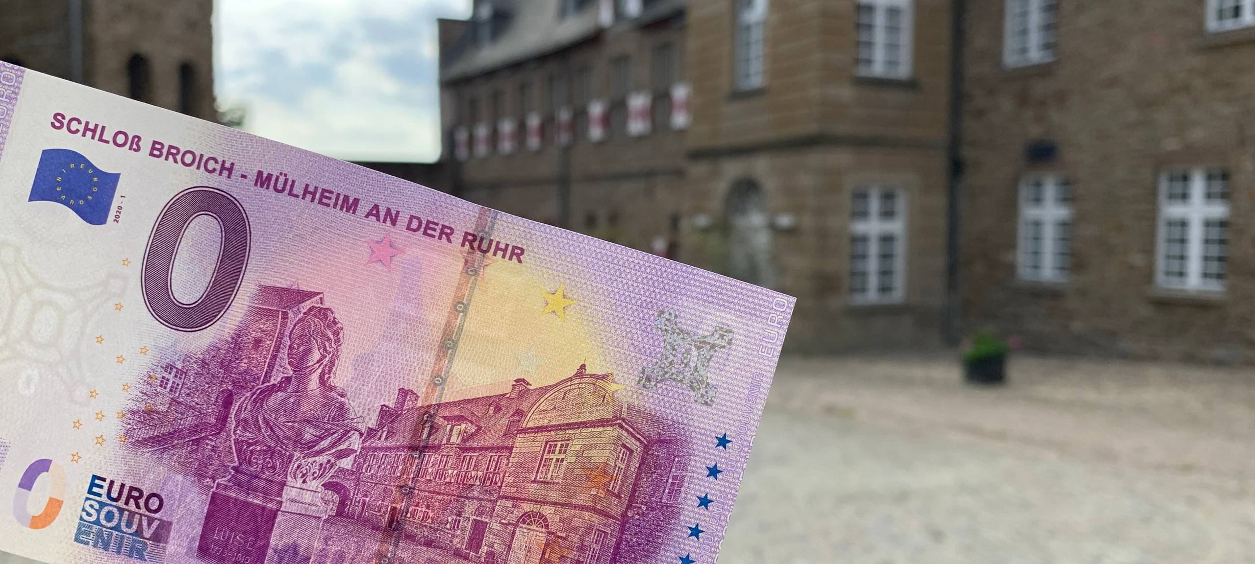 Schloß Broich auf einem 0-Euro-Schein