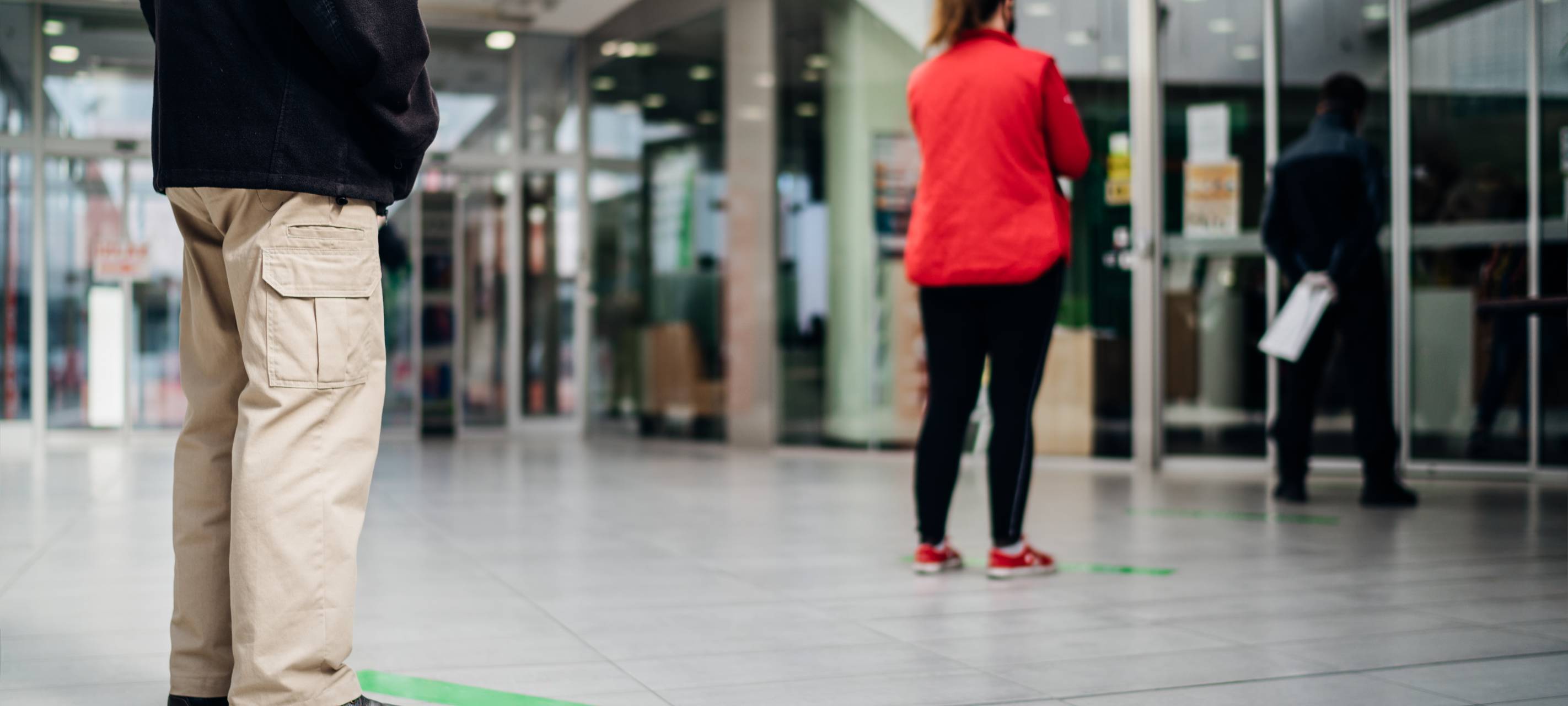 Covid Warten Abstand Bank Geschäft Social Distancing Corona