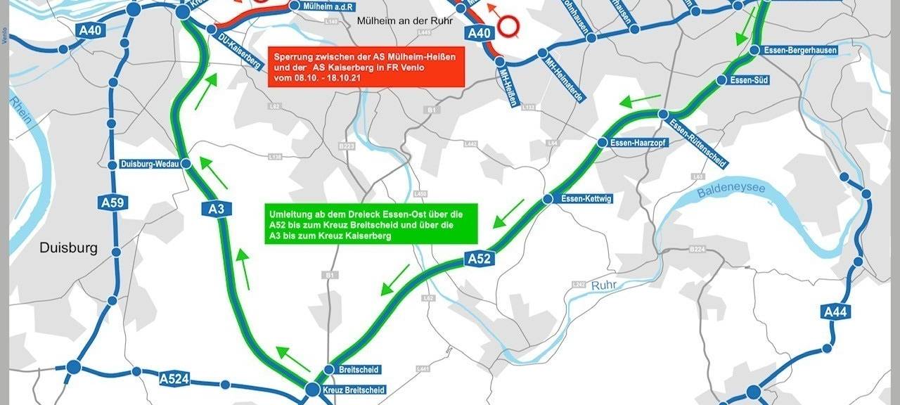 A40 zehn Tage lang gesperrt