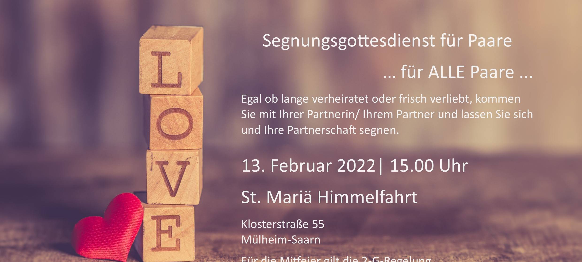Paarsegnung vorm Valentinstag