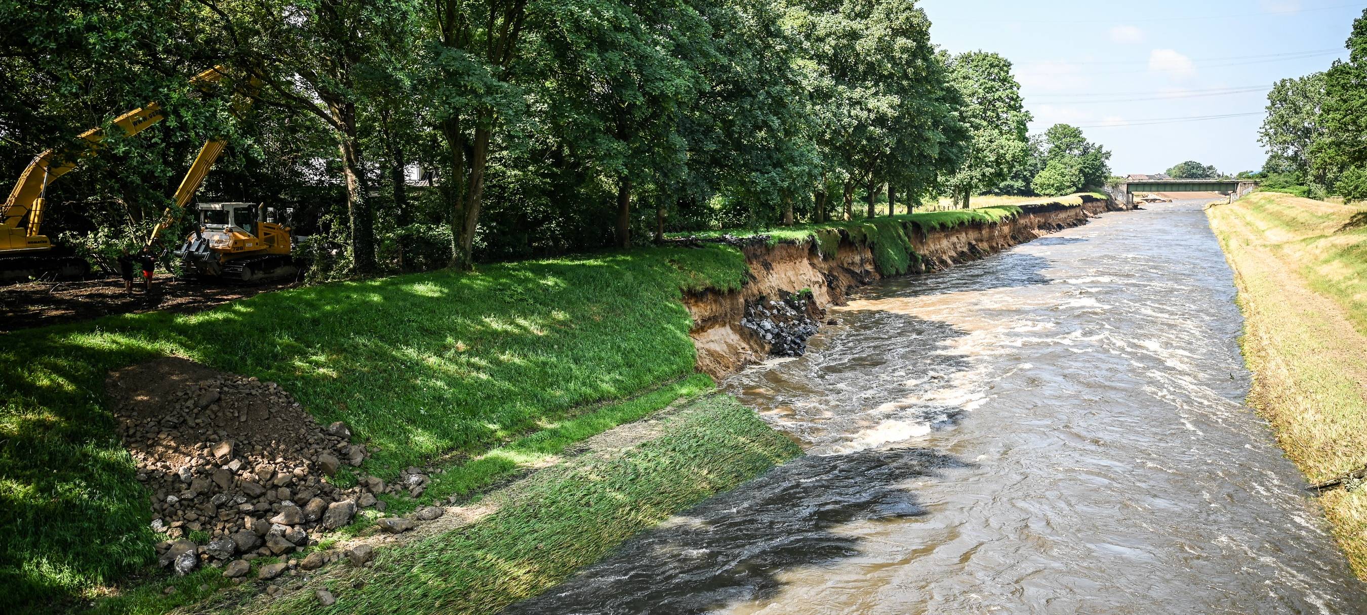 Starkregen macht Emscherdeich zu schaffen