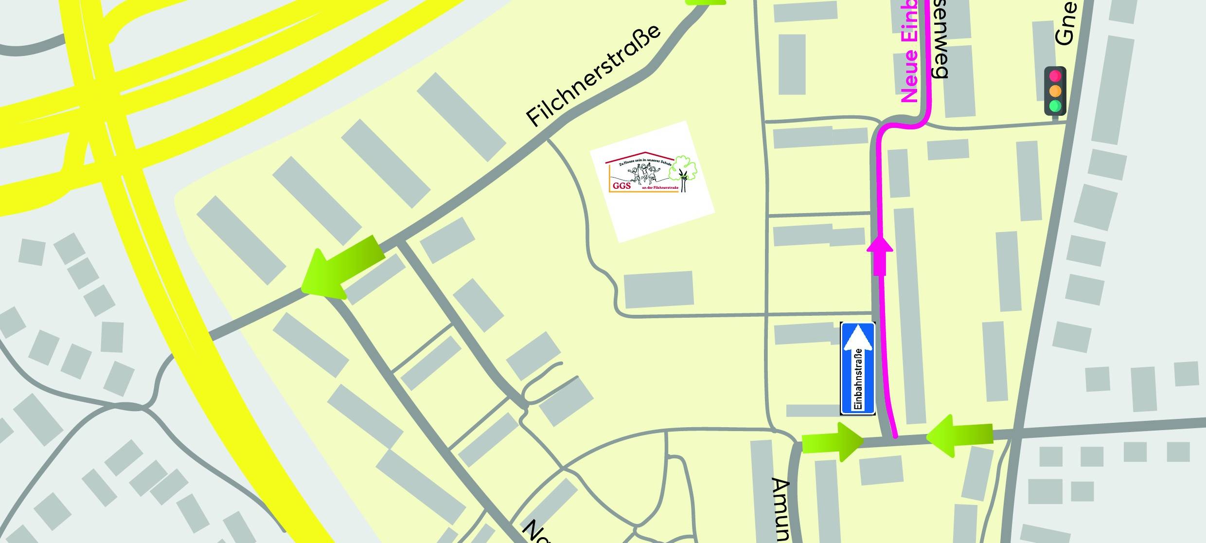 Geänderte Verkehrsführung an Filchnerstraße