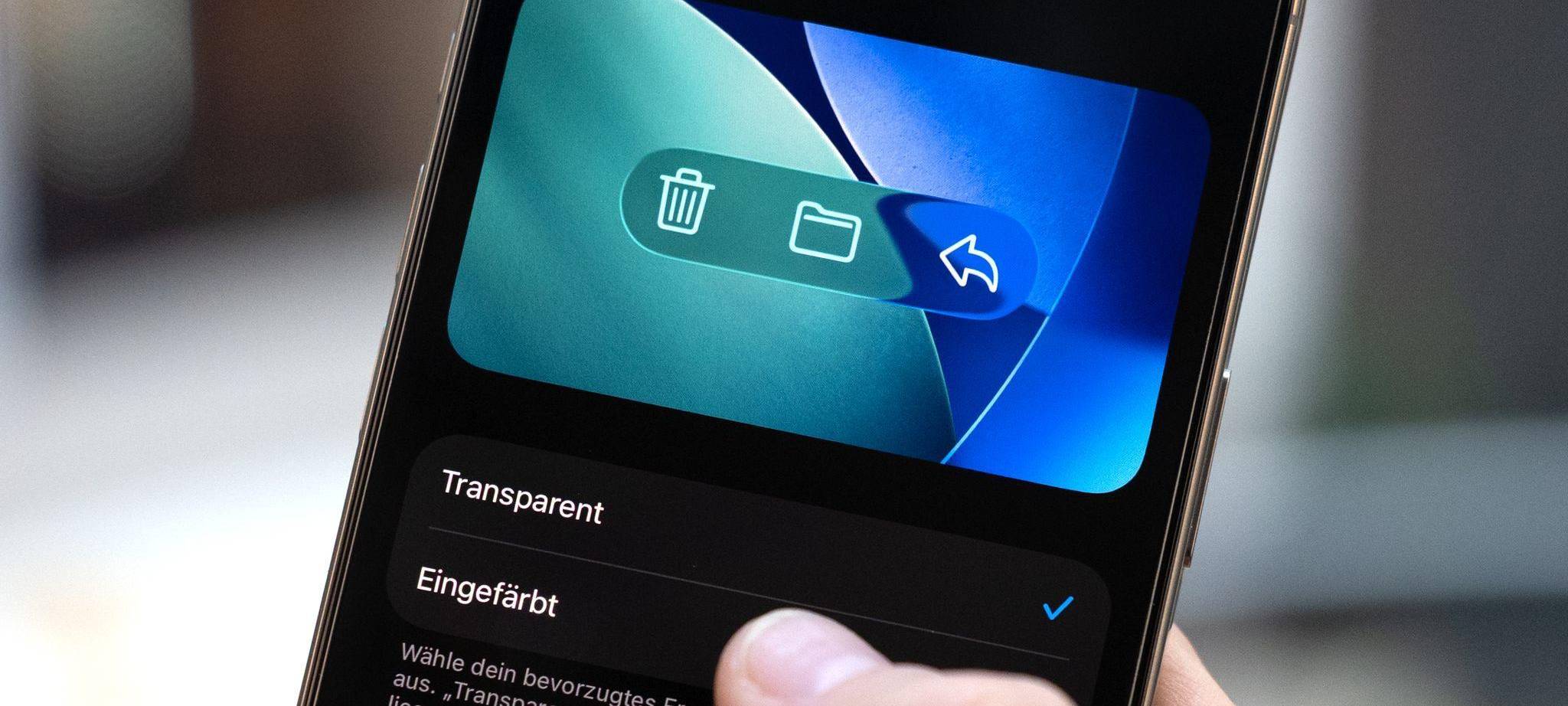Einstellung des Liquid-Glass-Effekts auf einem iPhone