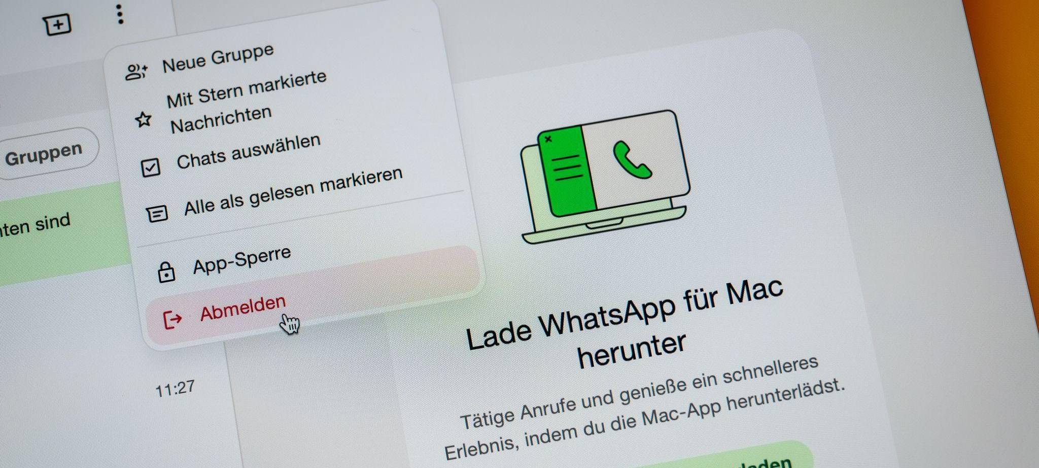 Die Web-Oberfläche von WhatsApp auf einem Computer