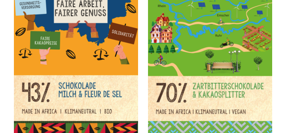 Faire Ruhrgebiets-Schokolade mit Mülheim-Banderole