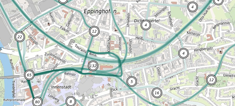 Interaktive ÖPNV-Karte vom RVR